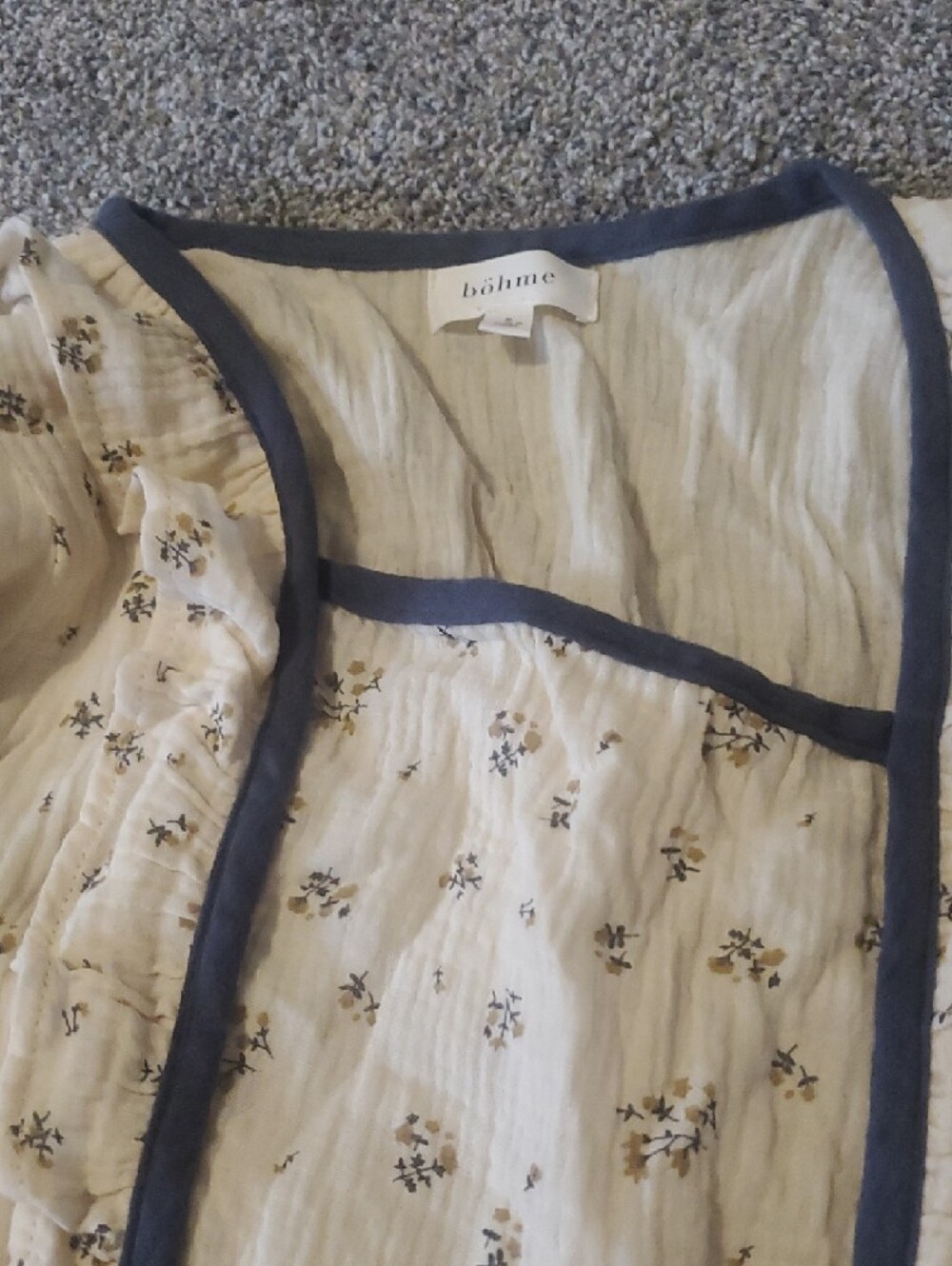 bohme Floral Dress Cream with Navy Trim - Picture 2 of 4